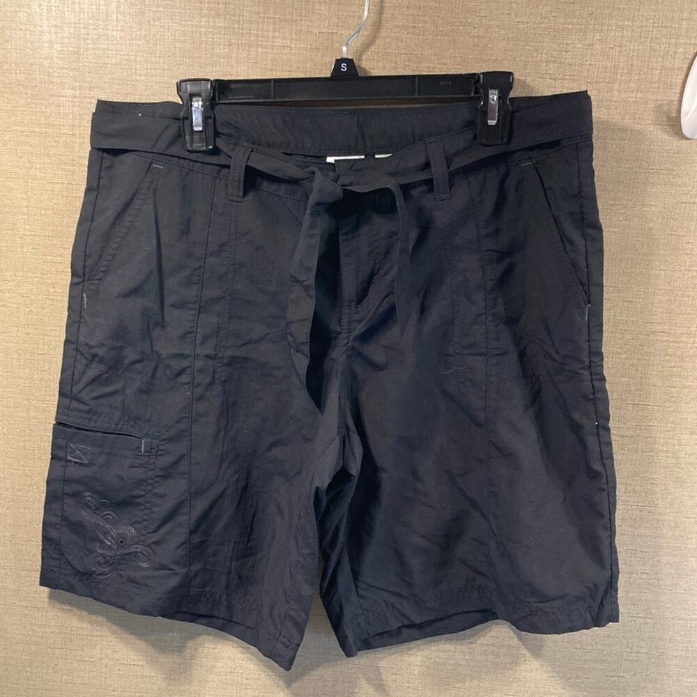 Columbia Shorts Black Tie at Waist Cargo Pocket Women's 14
